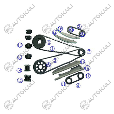 プラスチック製 PA66 / PA46 タイムリングチェーンキット FORD Mustang 281Cu. V8 GAS DOHC ガソリン 4.6L 98-99