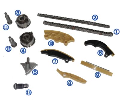 プラスチック製 PA66 / PA46 タイムリングチェーンキット レンジャー・ローバー エボーク・ペトロル PT204 2.0T 17-18