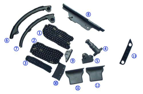 インフィニティ 4494CC V8 90-96 Q45 32V DOHC用のプラスチック製 PA66 / PA46 タイムチェーンキット