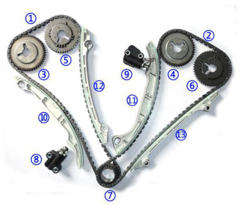 プラスチック PA66/PA46 タイミングチェーンキットインフィニティ QX56 VK56DE V8 5.6L 5552cc 04-06