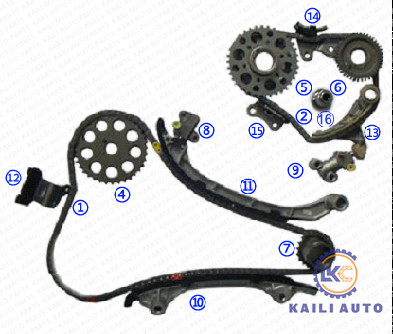 トヨタ4RUNNERタコマ2.7 VVTタイミングのチェーン13506-75050 124L 13540-75030