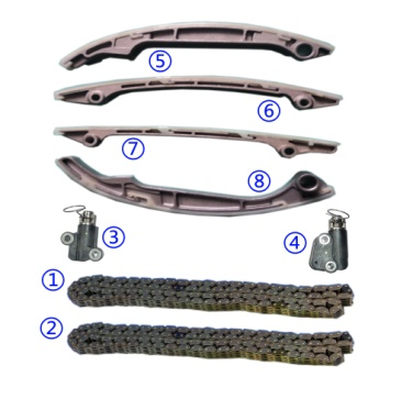 プラスチック PA66/PA46 タイミングチェーンキットインフィニティ QX56 VK56DE V8 5.6L 5552cc 04-06